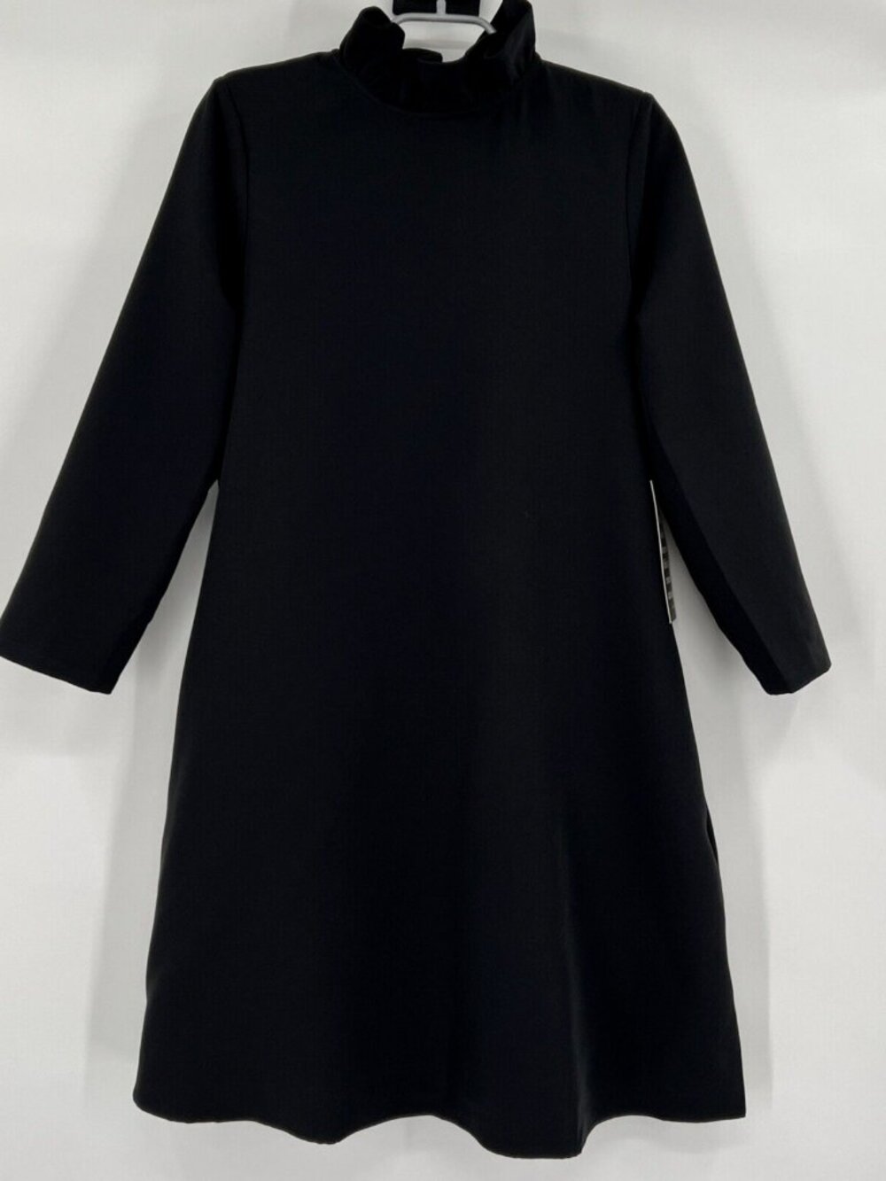 Tuckernuck Black Daphne Dress sz S Ruffle Collar Bow Swing Mini Cocktail NWT